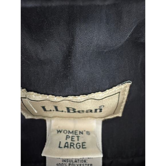 "LL BEAN" Womens Black Quilted Vest Zip Snap Insulated Corduroy Collar BARN COAT - Picture 6 of 10